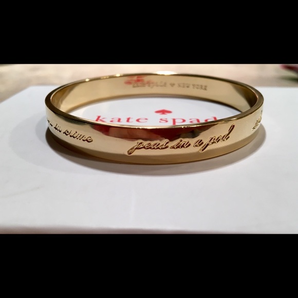 Kate Spade ♠️ Gold-Tone Best Friend Ever Bangle - Picture 4 of 8